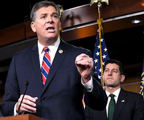 darin lahood speaks during a house republican news conference as former speaker paul ryan looks on