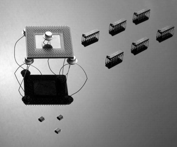 an army of chips and or semiconductors chips act them and or concept 