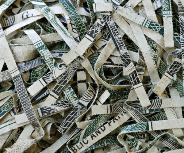 shredded us dollars