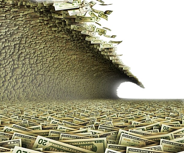 money wave with white background 