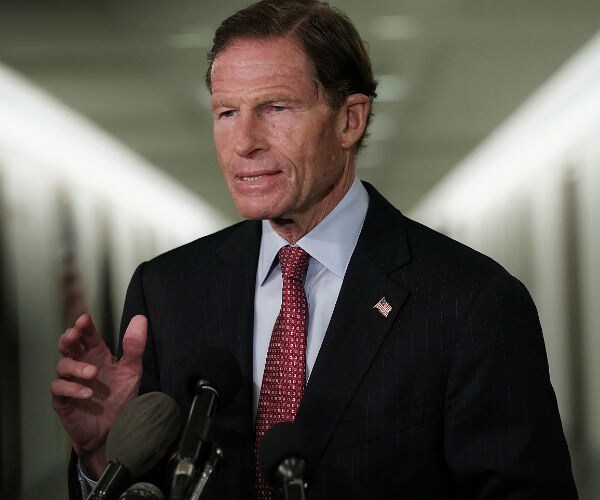 sen. richard blumenthal speaks to reporters on capitol hill