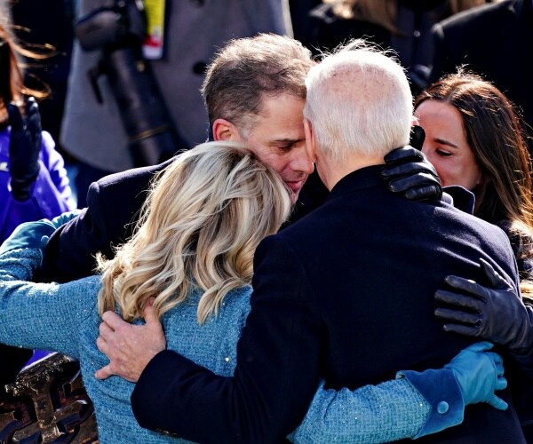 hunter biden hugs joe jill and ashley biden
