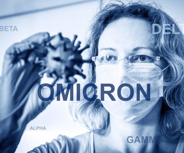 scientist looking at omicron coronavirus