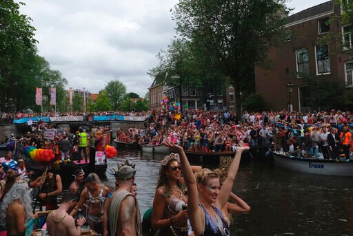 LGBT Pride Parade in Amsterdam Features Boats as Floats