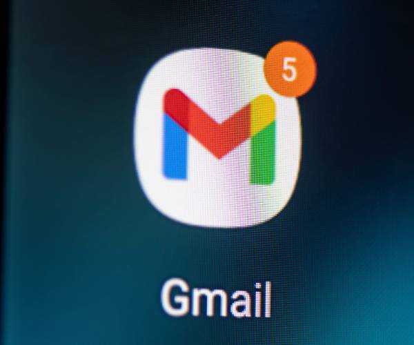 gmail icon on mobile phone screen
