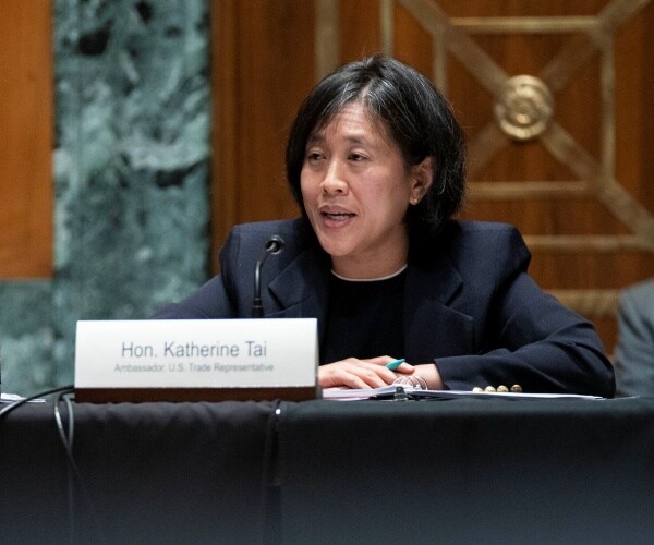 Katherine Tai speaks during a hearing