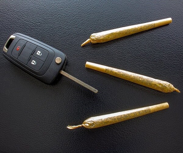 three marijuana joints and car keys