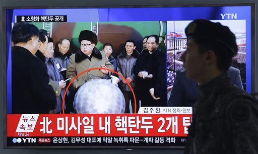 Kim Jong Un Poses beside Possible Nuclear Warhead Mock up
