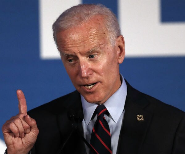 joe biden is shown on the campaign trail