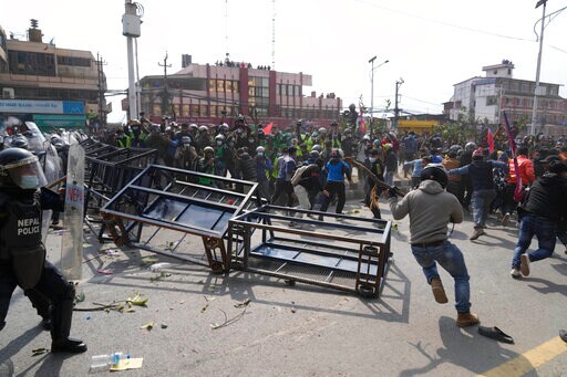 Protesters against US Aid Grant Clash with Police in Nepal