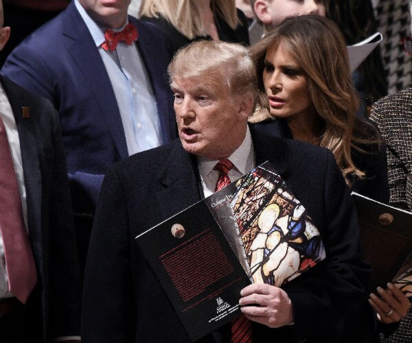 president donald trump first lady melania trump at christmas eve services at national cathedral in washington
