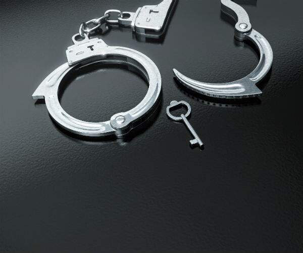 Handcuffs are shown.