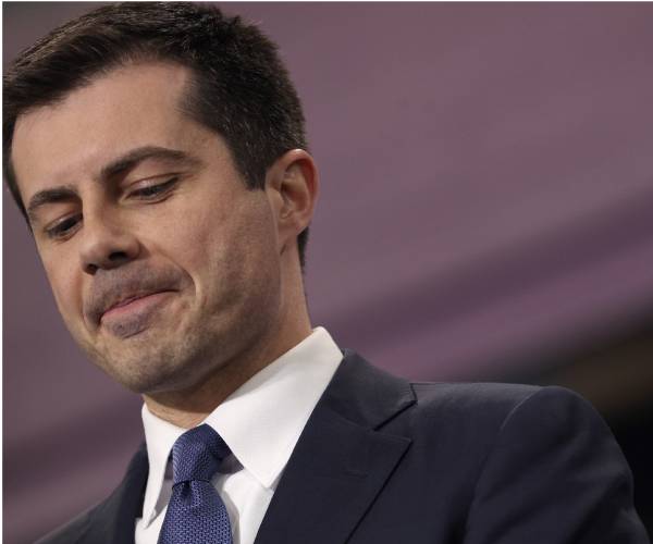 buttigieg looks down