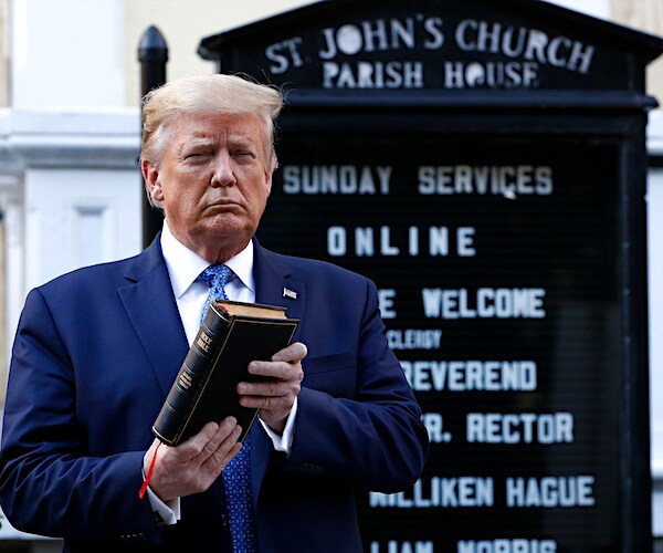 president donald trump at the st. john's church in washington, d.c.