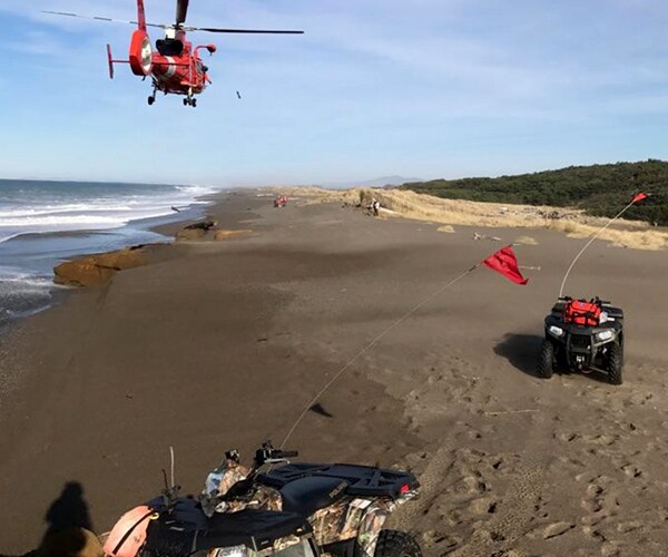 Swept Out to Sea: Father, Son Caught in Huge Wave on Beach