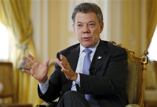AP Interview: Colombia's Santos Wants Rebels off Terror List