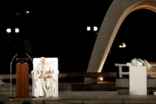 The Latest: Pope Says Possessing Nuclear Weapons 'immoral'