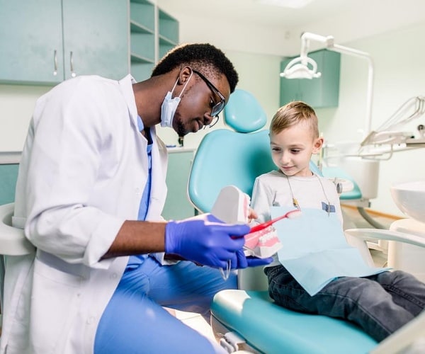 young boy at dentist appointment