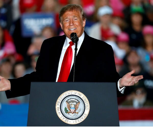 us president donald trump at a recent illinois rally