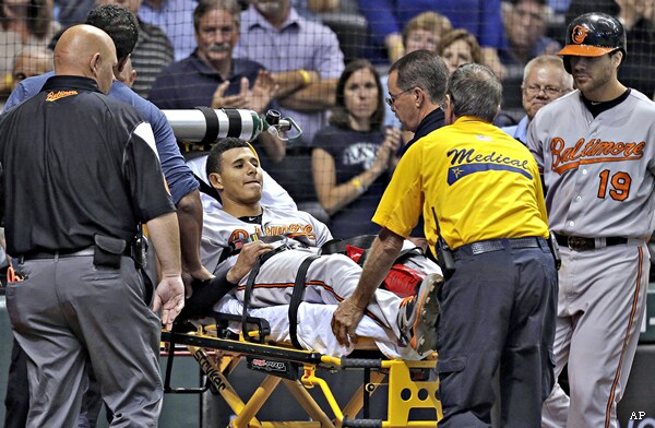 Manny Machado Injury: Orioles Star Carted From Field on Stretcher