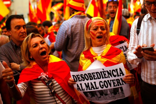 Thousands Rally in Barcelona against Catalonia's Secession