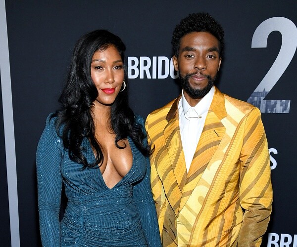 taylor simone ledward and chadwick boseman attend movie screening