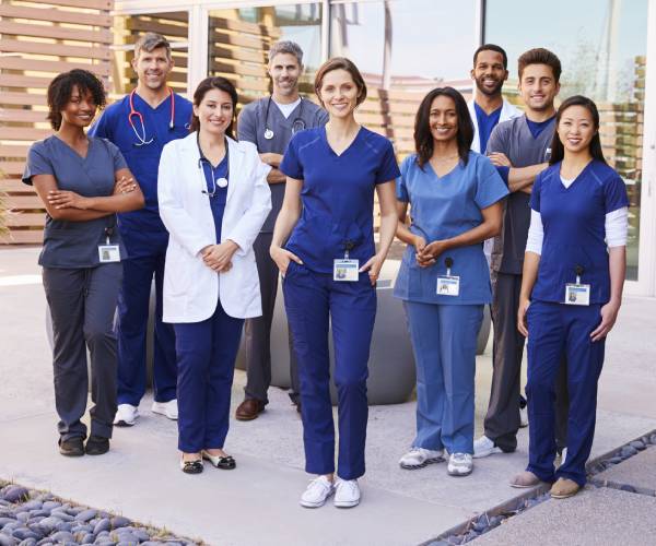 a medical team with multiple people