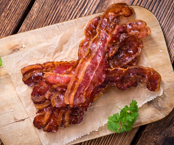 Bacon on a cutting board