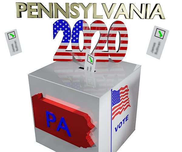 a graphic illustration showing the pennsylvania 2020 ballot box