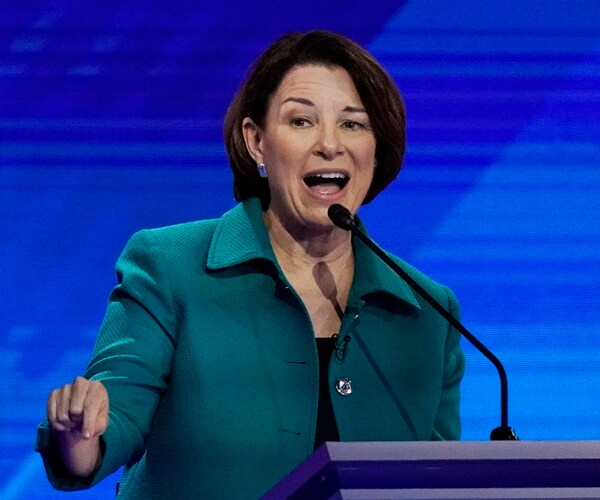 amy klobuchar at a debate