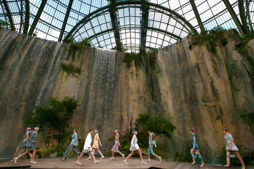 Chanel's Lagerfeld Goes Chasing Waterfalls at Paris Show