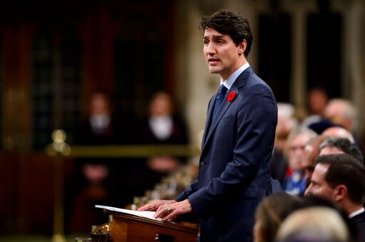 The Latest: Trudeau Pays Homage to Veterans at WWI Ceremony