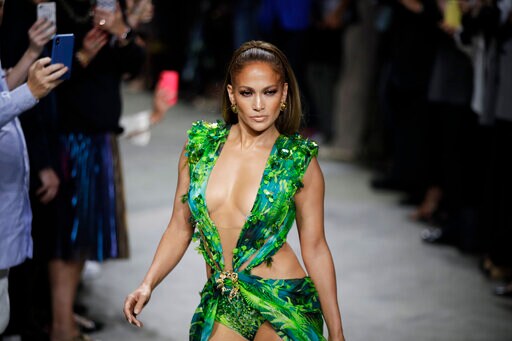 Milan Fashion: J-Lo Struts Updated Jungle Dress at Versace