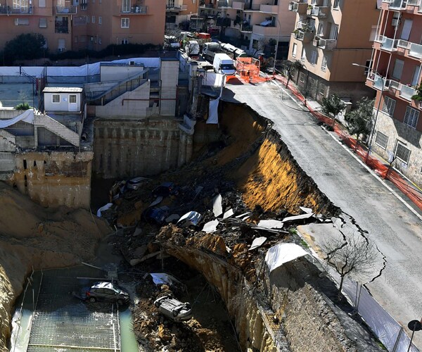 Rome Sinkhole Swallows Half-Dozen Cars, Sparks Investigation