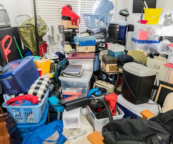 room full of various junk due to hoarding