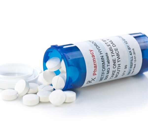 bottle of prescription metformin pills