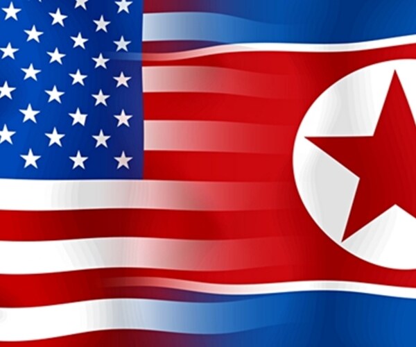 usa north korea flags
