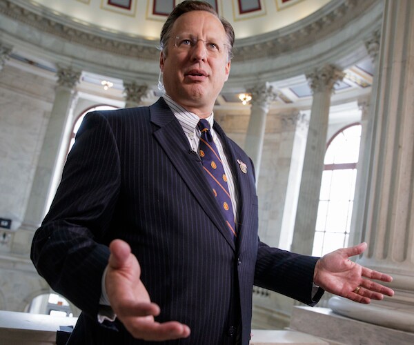 virginia republican representative david brat throws his palms up in disbelief