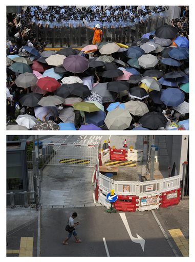 AP PHOTOS: Hong Kong Democracy Protest Sites, 1 Year Later