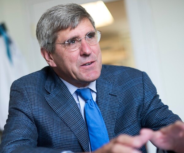 stephen moore during an interview at the Heritage Foundation