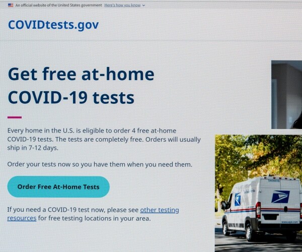 notice of free at-home COVID tests from US government