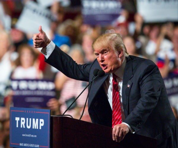 donald trump at a campaign rally