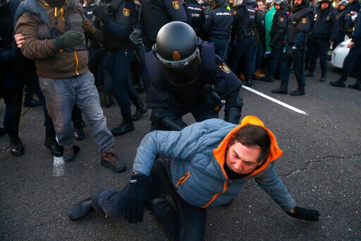 Weeklong Taxi Strike against Uber Hinders Traffic in Madrid