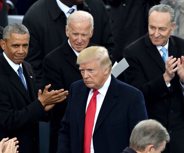 president donald trump, joe biden, and others at trumps 2017 inauguration