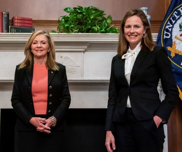 amy coney barrett meets with marsha blackburn