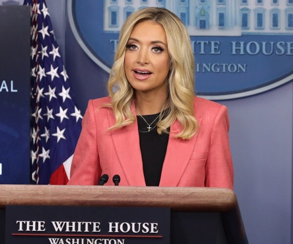 kaleigh mcenany speaks from a podium in the white house