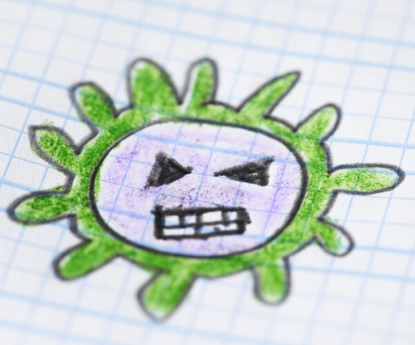 a child's drawing of coronavirus