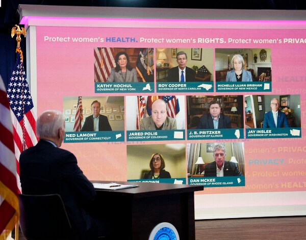 Biden Warns Dem Govs a GOP-Led Congress Will Aim to Curb Abortion Nationwide