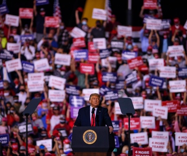 donald trump speaks at a rally