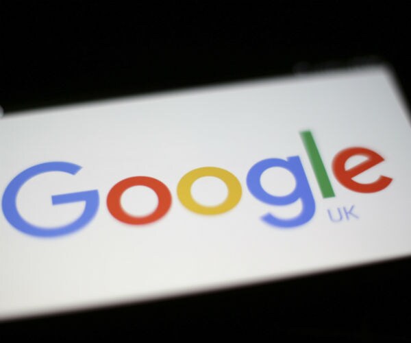 the word 'Google' shown on a digital tablet